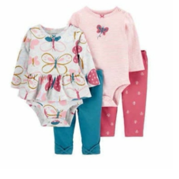 Carter's 4 piece peplum bodysuit leggings 18 24 2 2T cy - Picture 6 of 6